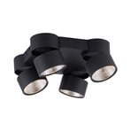 Nola LED-Deckenleuchte, vierflammig, schwarz - PURE