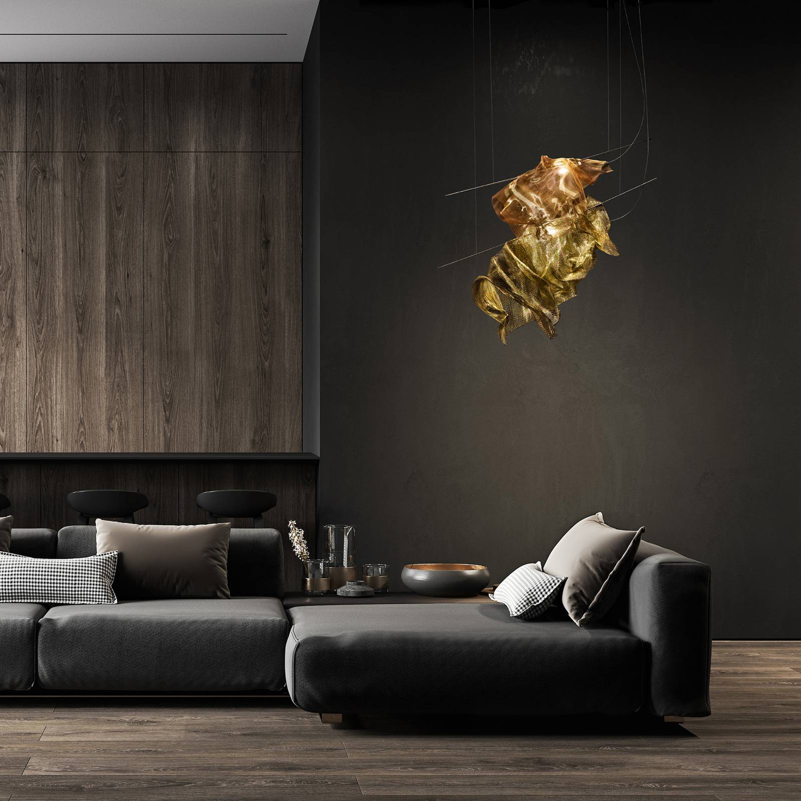 Knikerboker Hängelampe Petite Parachute, bronze/kupfer günstig online kaufen
