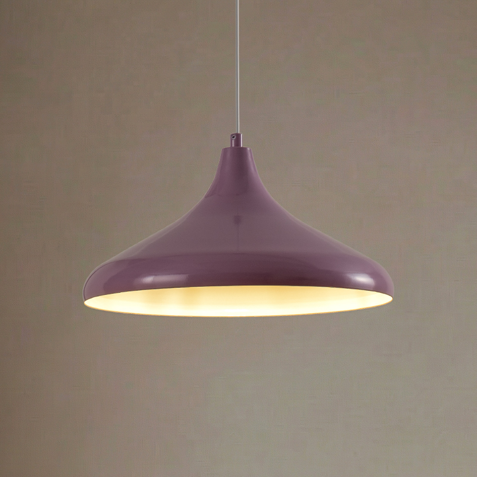 ROYALTECH Lampă suspendată Claus violet/alb Ø 35 cm metal - Camera de zi / sufragerie