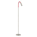 LED vloerlamp Rocco, nikkel mat flexibele arm rood