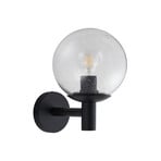 Dangan vonkajšie nástenné svietidlo Ø 20 cm číre sklo - Lindby