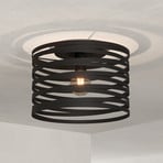 Plafón Cremella, Ø 37 cm, negro, acero