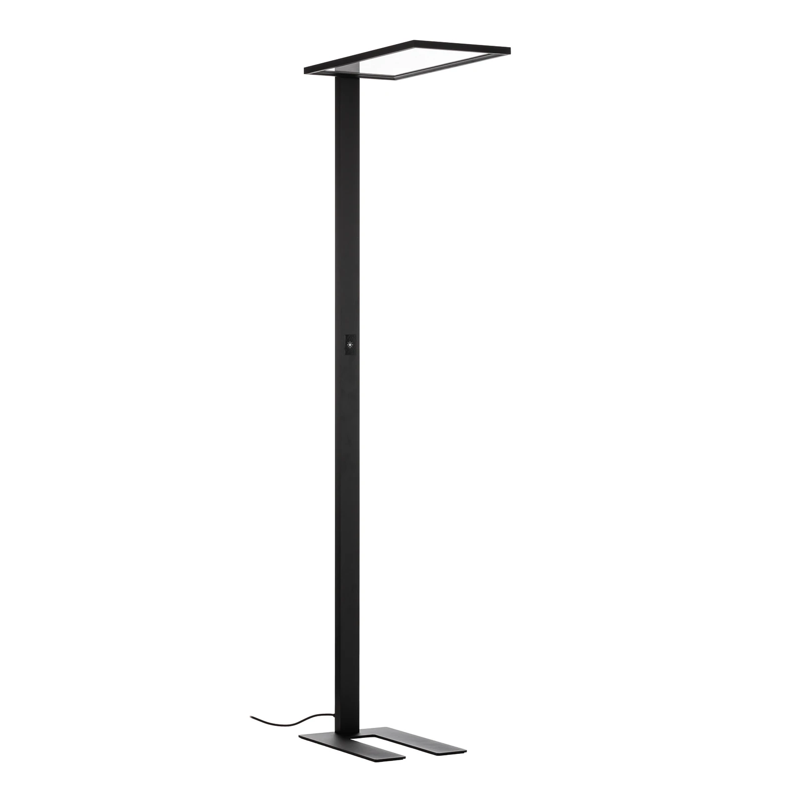 Prios LED irodai állólámpa Taronis, fekete, 195 cm, fényerőszabályozható
