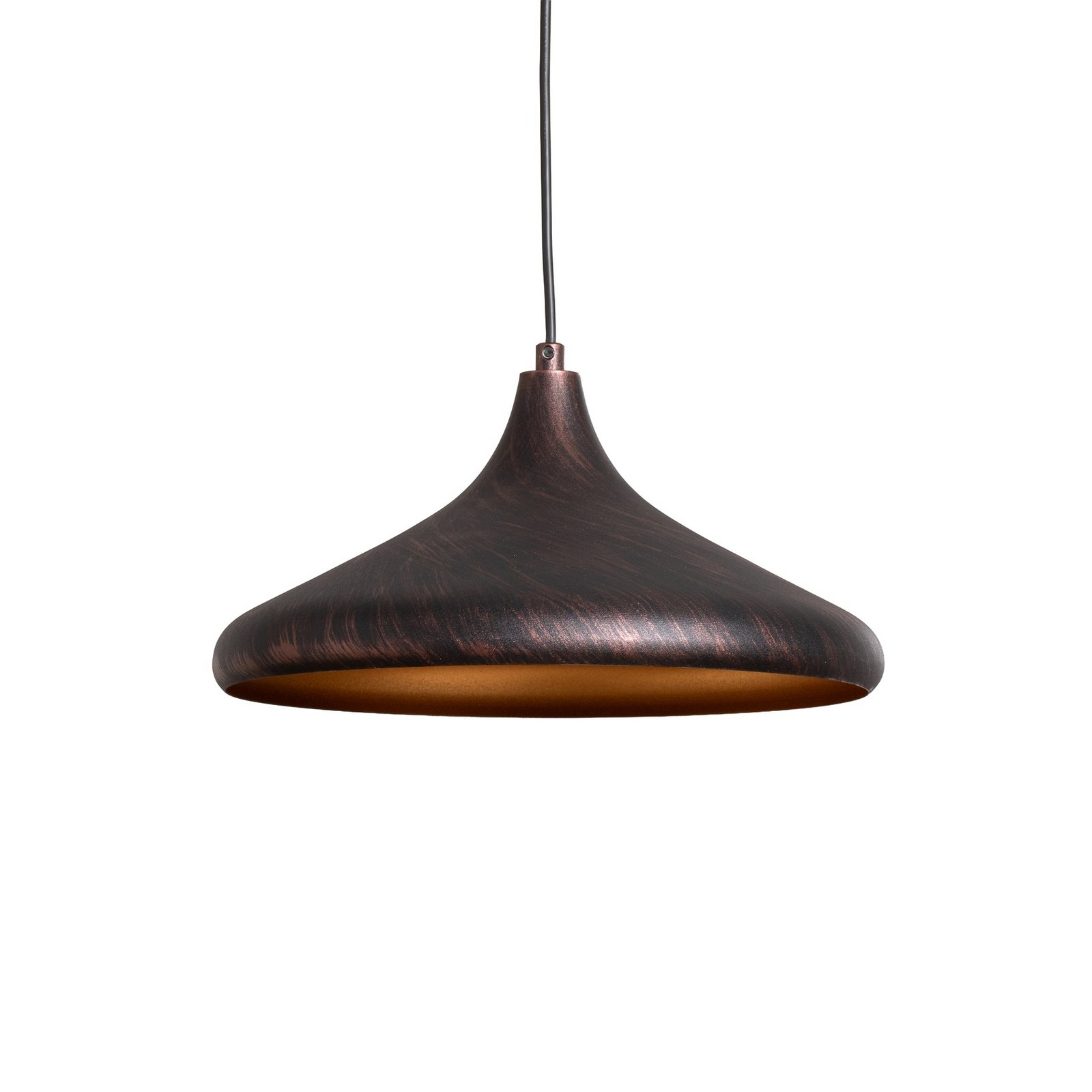Lampada a sospensione Barek, nero/oro, Ø 34 cm, metallo, E27 Lampada a sospensione Barek, nero/oro, Ø 34 cm, metallo, E27
