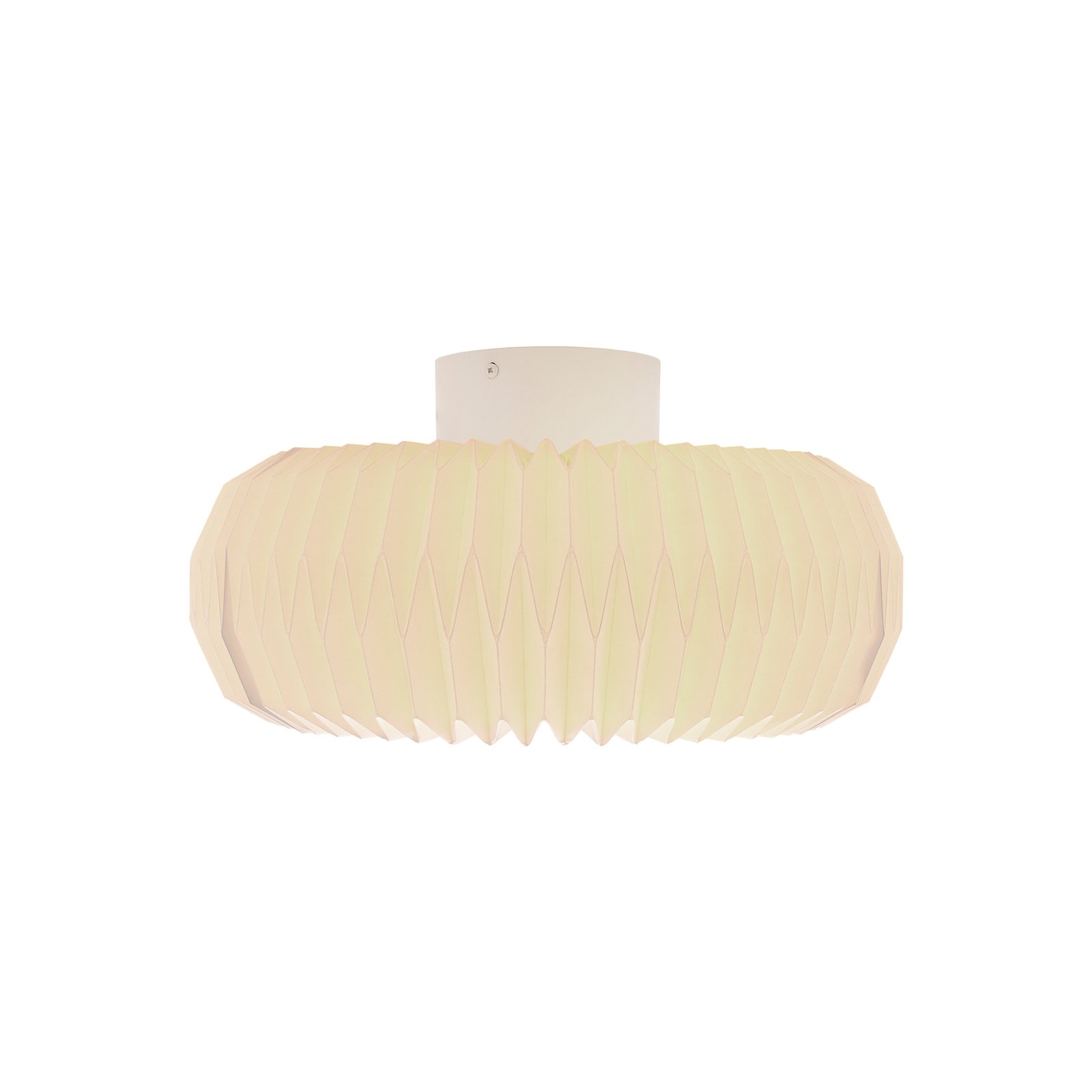 Belloy 40 plafondlamp, papieren plissékap, wit