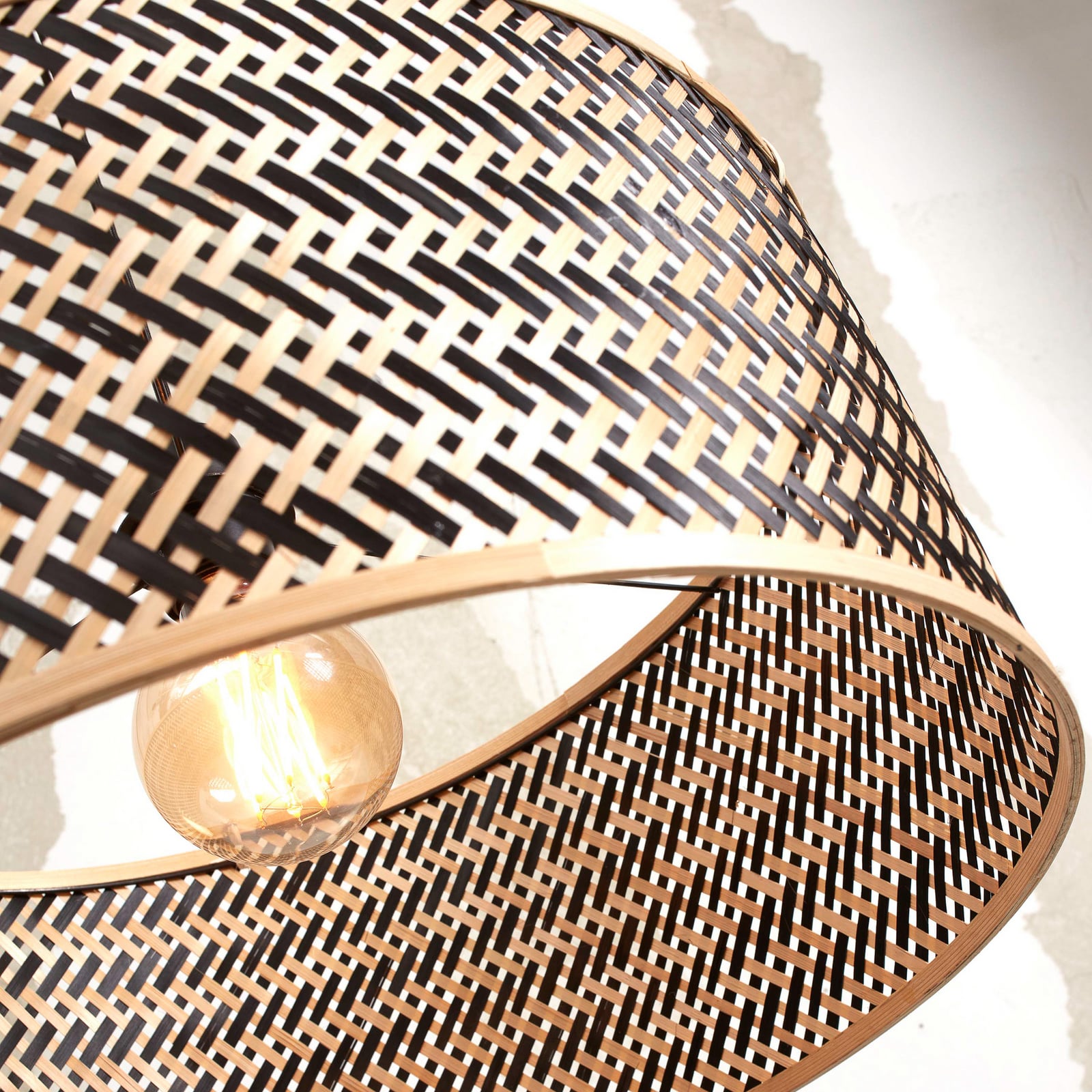 GOOD & MOJO Suspension Java, naturel/noir, Ø 50 cm, E27