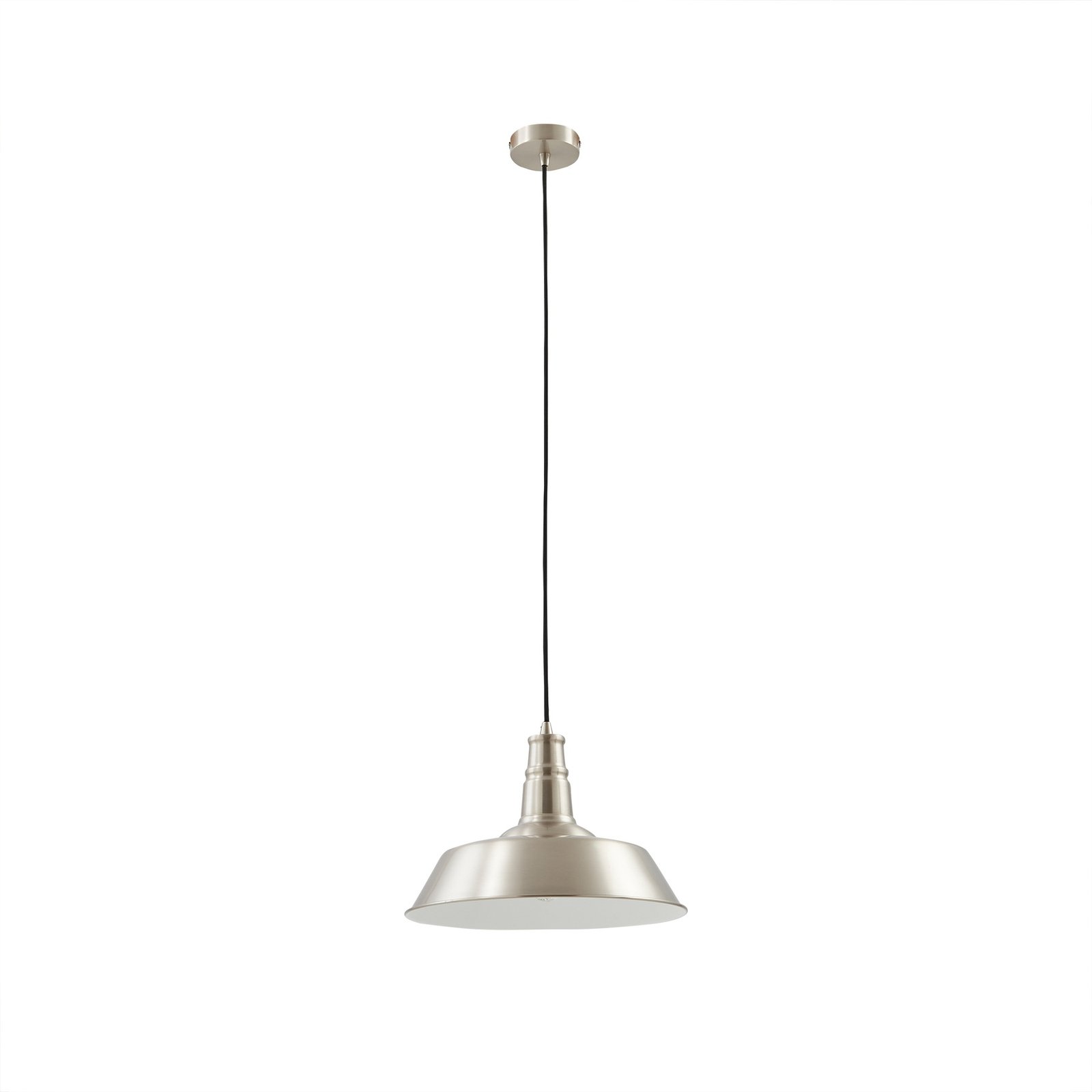 Hanglamp Lindby Laylan, nikkel/wit, Ø 36 cm, metaal