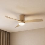 Lucande LED plafondventilator Novri, beige, Ø 132 cm, CCT