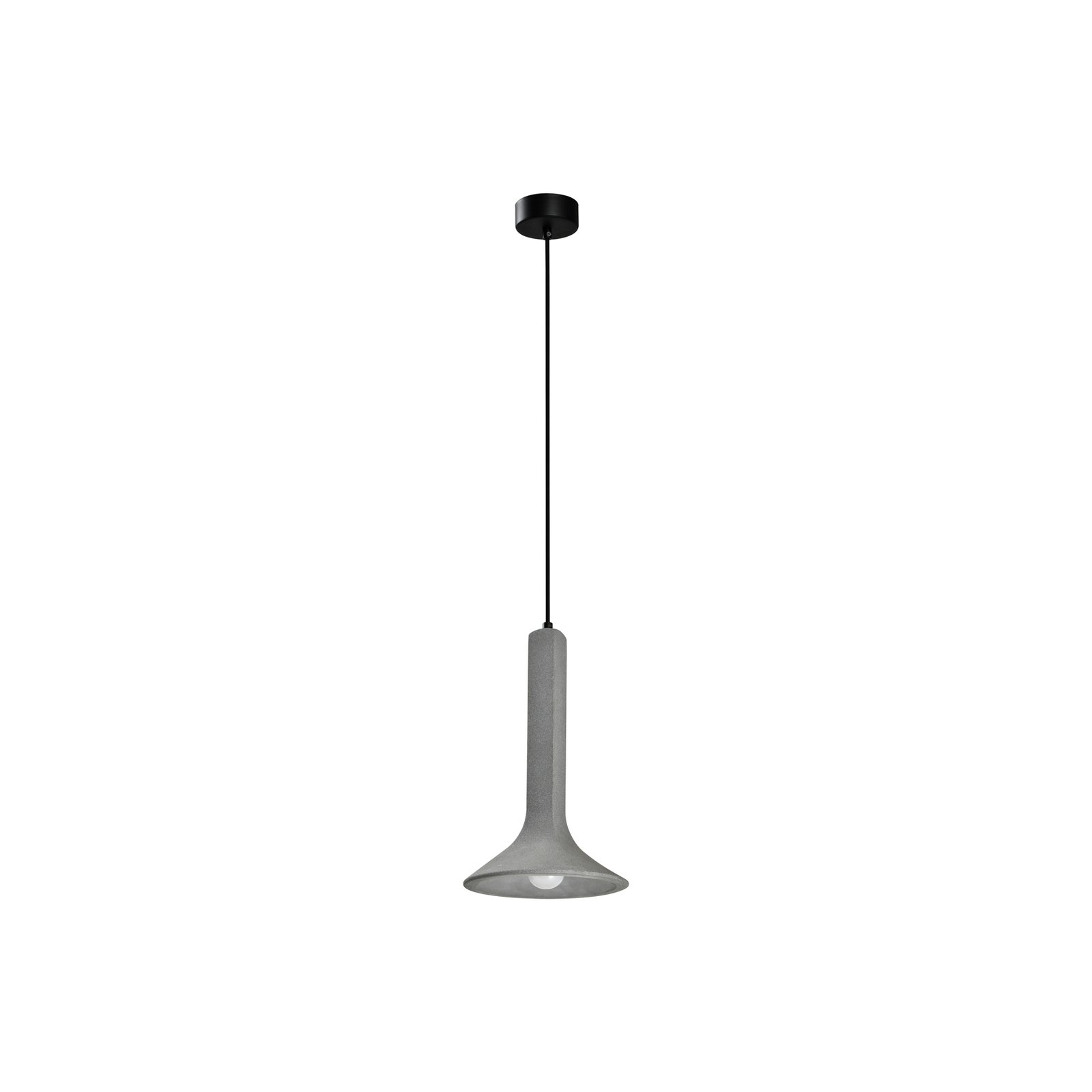 Funnel hanging light, concrete, grey