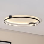 LED-Deckenleuchte Saturno, schwarz, Ø 80 cm, Metall, 4.000 K