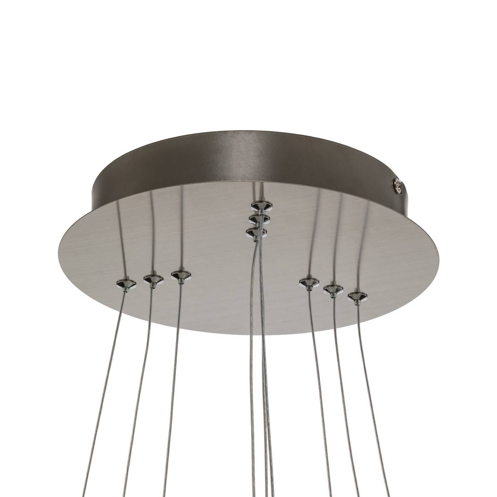 lampa wisząca LED Lucande Ezana, nikiel, metal, Ø 80 cm