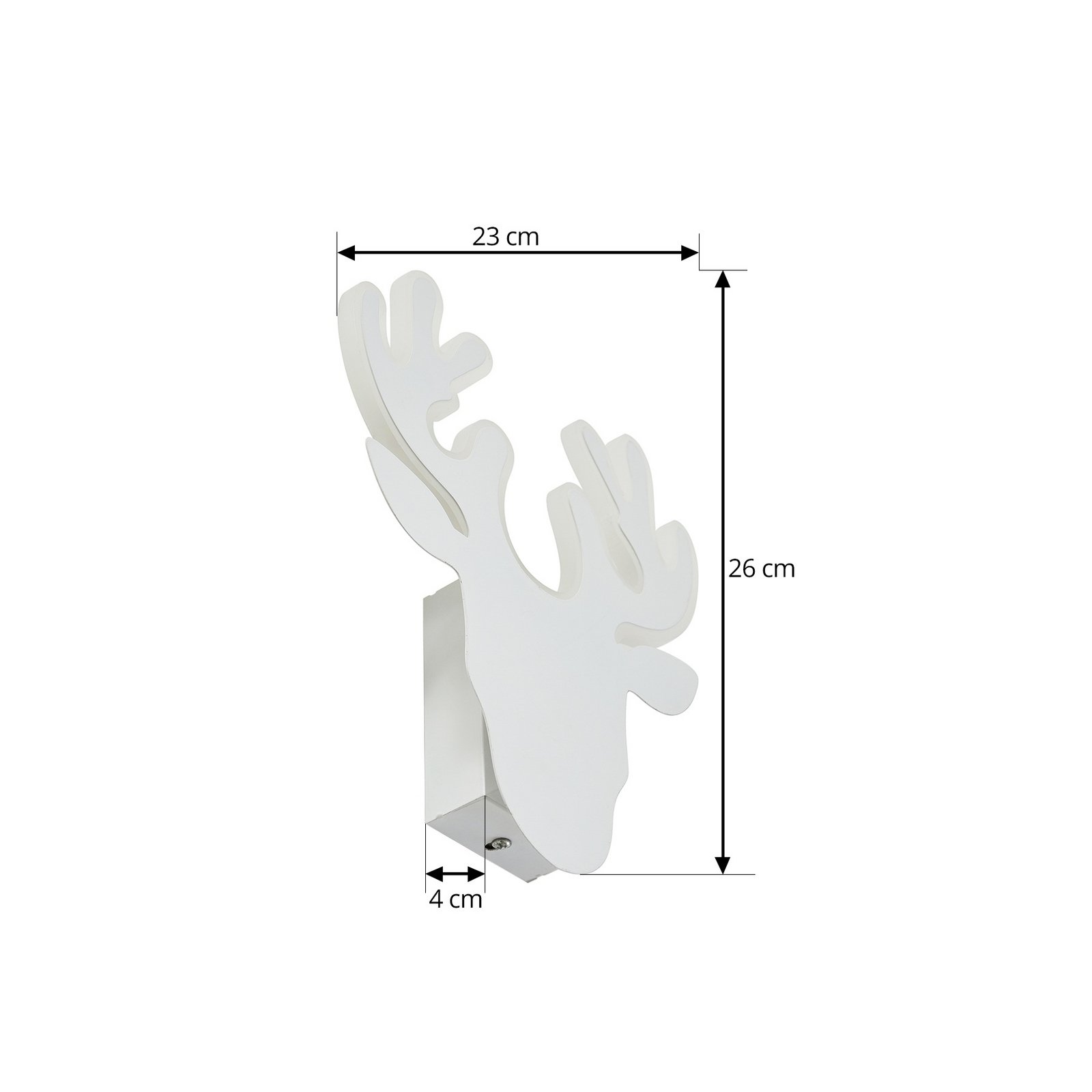 Applique murale LED Lindby, blanc, métal, renne