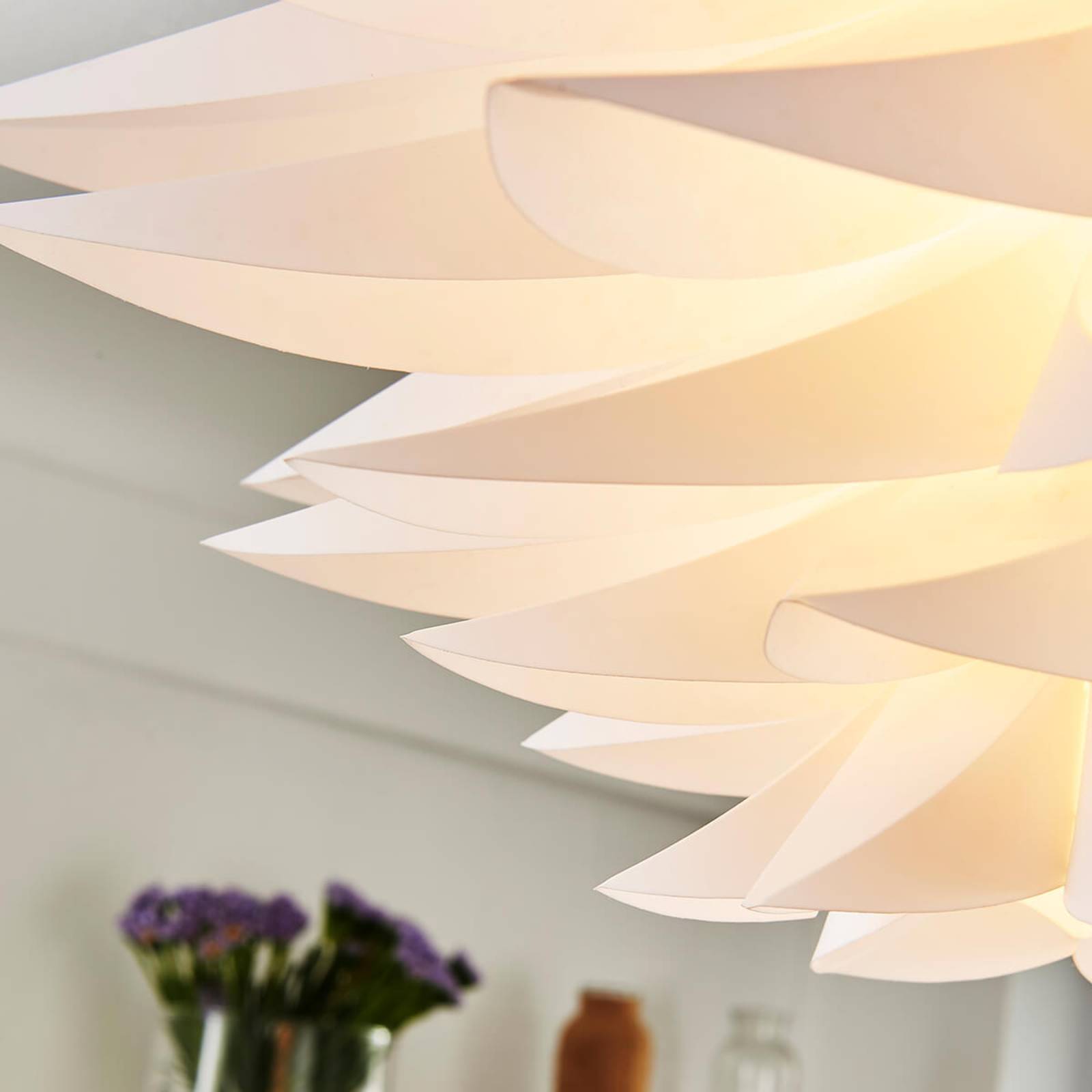 Lampa sufitowa Lindby Rimon, biała, tworzywo sztuczne, Ø 50 cm, E27