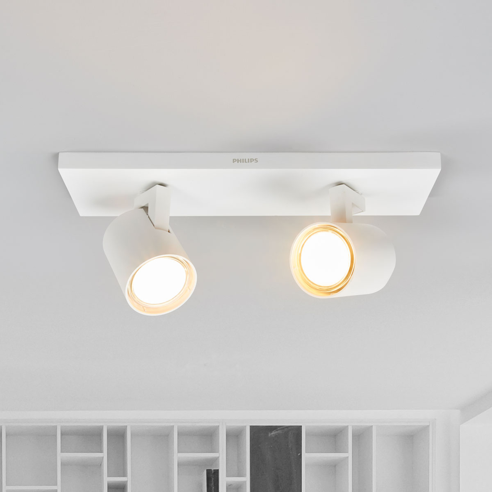 Inactief schokkend stil 2-Spots LED plafondlamp Runner | Lampen24.be