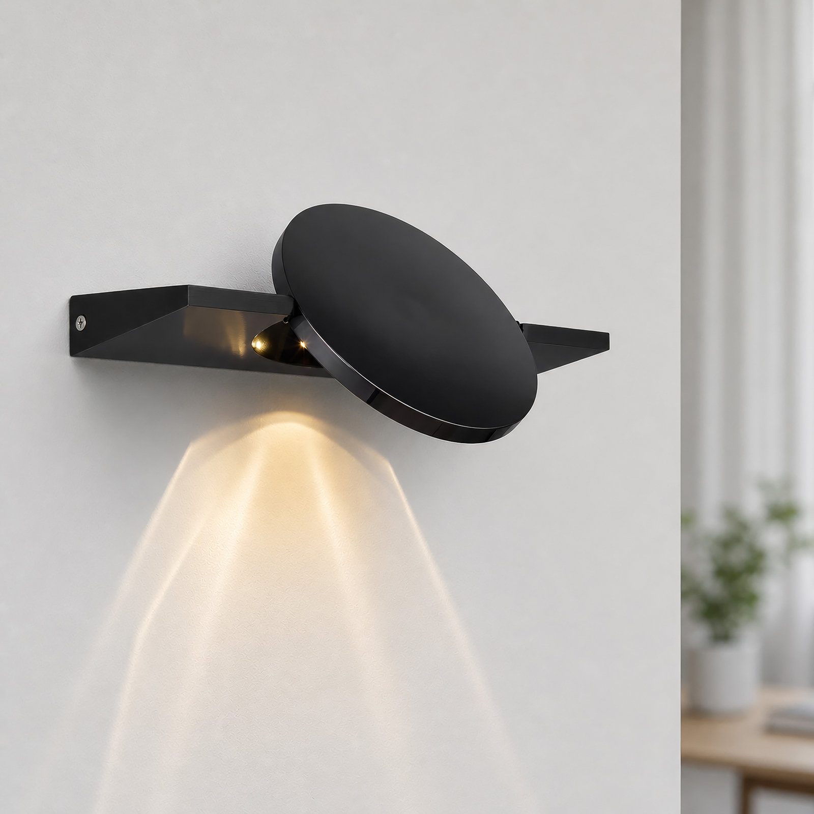 LED-vegglampe Jasper, høyde 28 cm, matt svart, metall LED-vegglampe Jasper, høyde 28 cm, matt svart, metall
