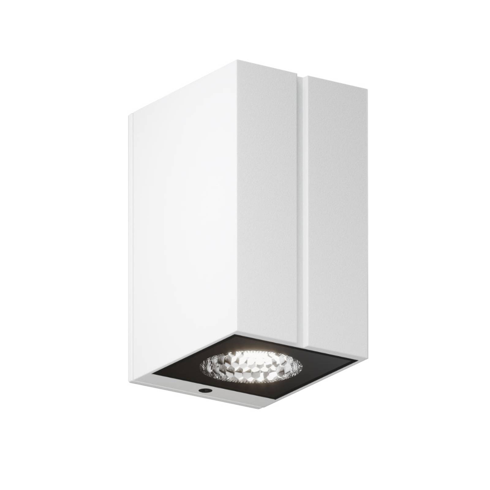 IP44.de Cut one LED outdoor wall light, pure white, powder-coated cast aluminium, security glass, 8 W, W: 6.5 cm, H: 11.5 cm