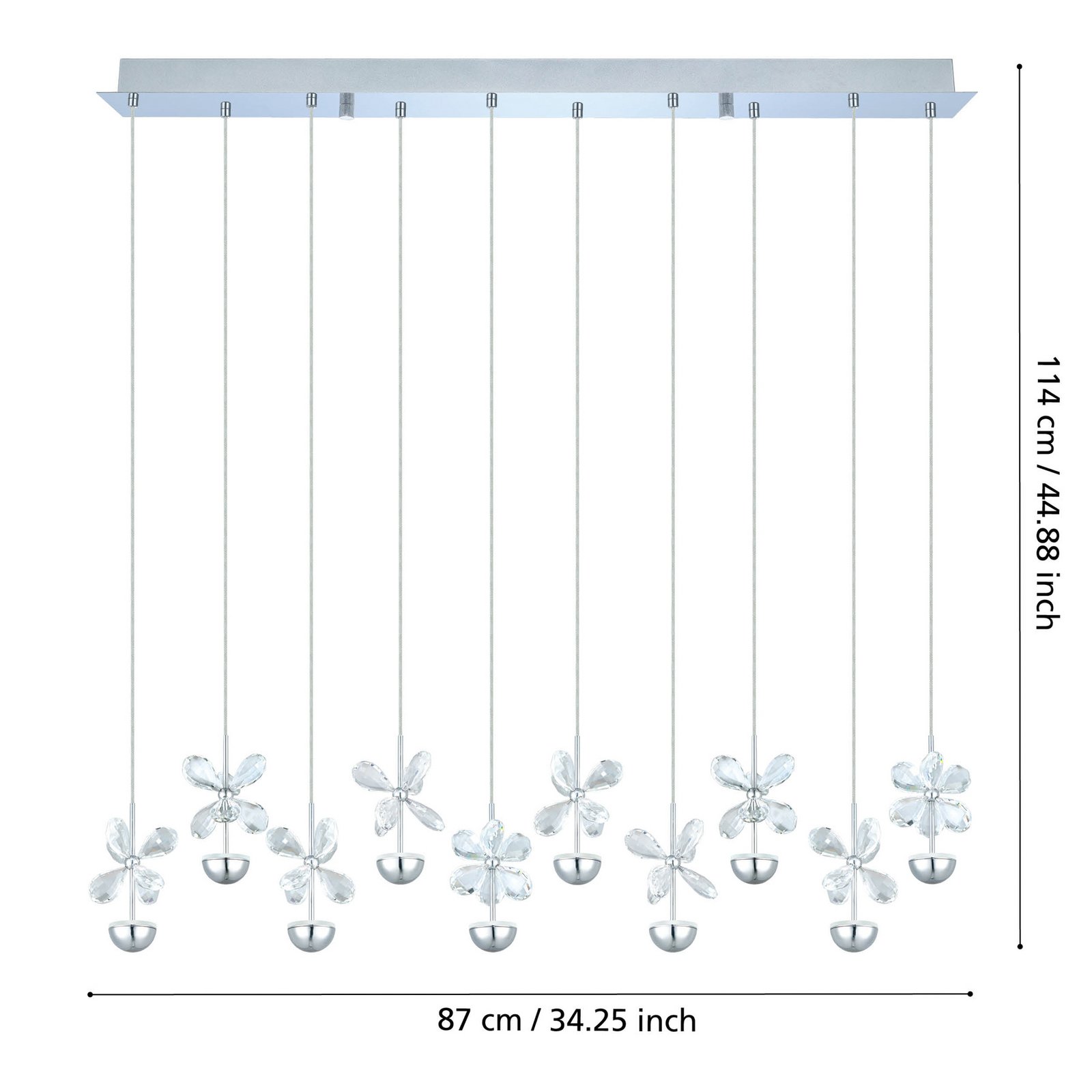 EGLO Stars Of Light LED-Pendel Pianopoli, chrom, długość 87 cm