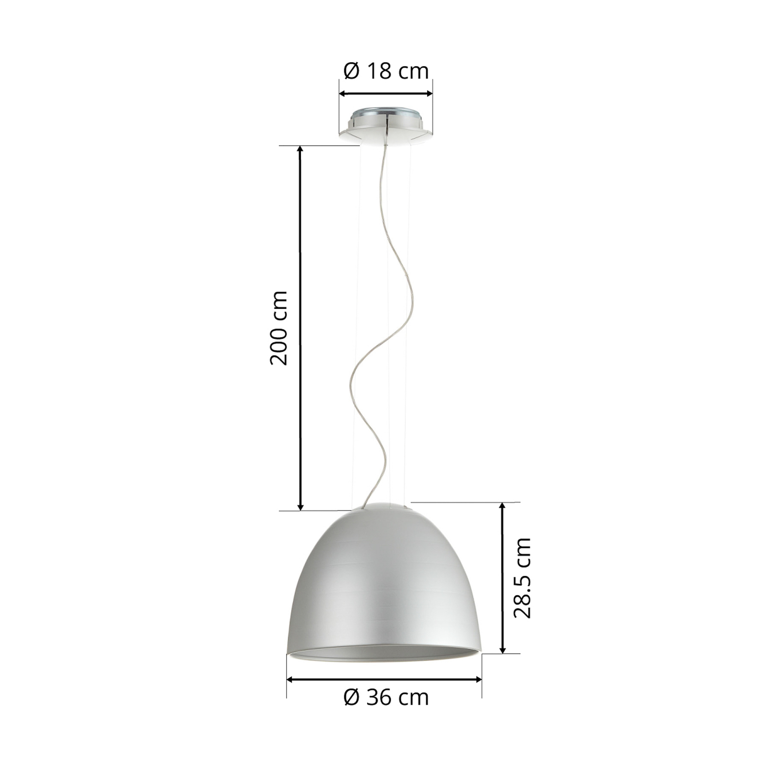Nur Mini S Suspension Aluminium - Artemide