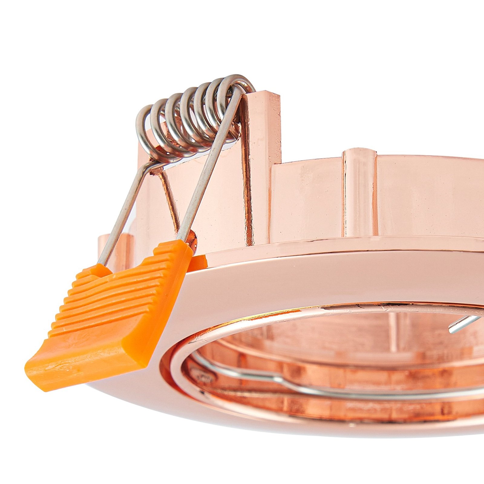 Prios recessed ceiling light Fibur, copper, aluminium, Ø 8.2 cm