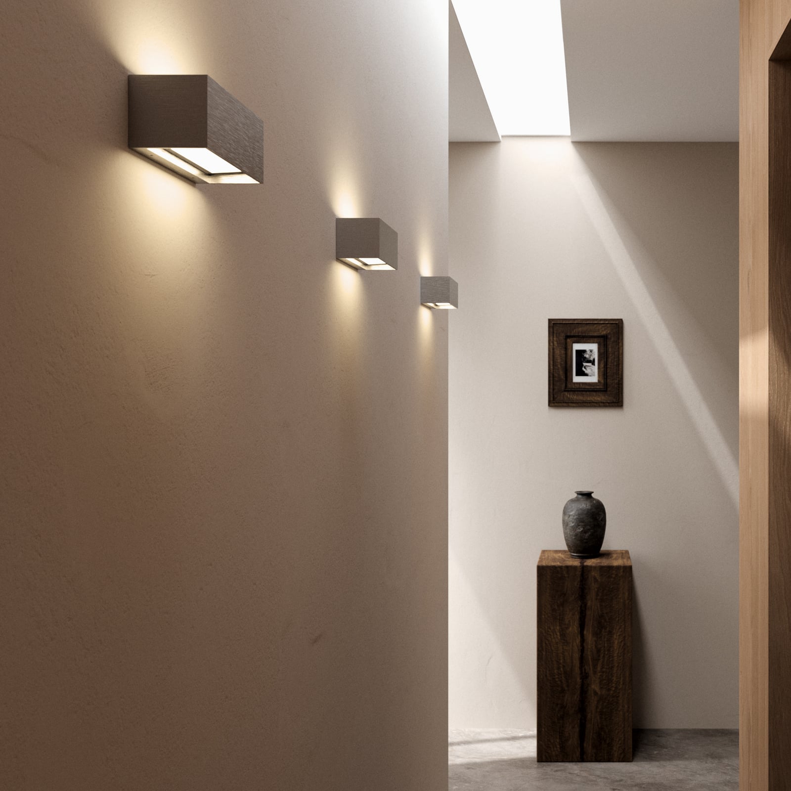 Linea W1 LED-Wandlampe titangrau 15cm, CCT, IP54 - Light-Point