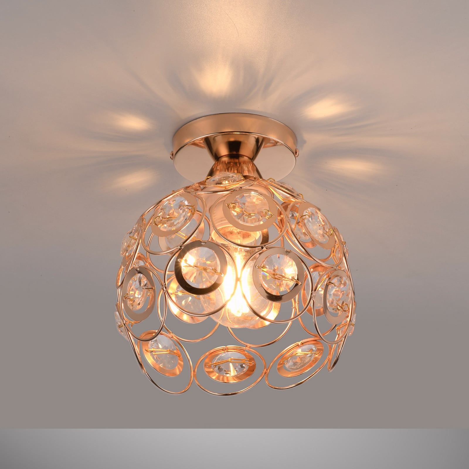 Loftlampe Tilly, guldfarvet, jern, Ø 18,5 cm, E27