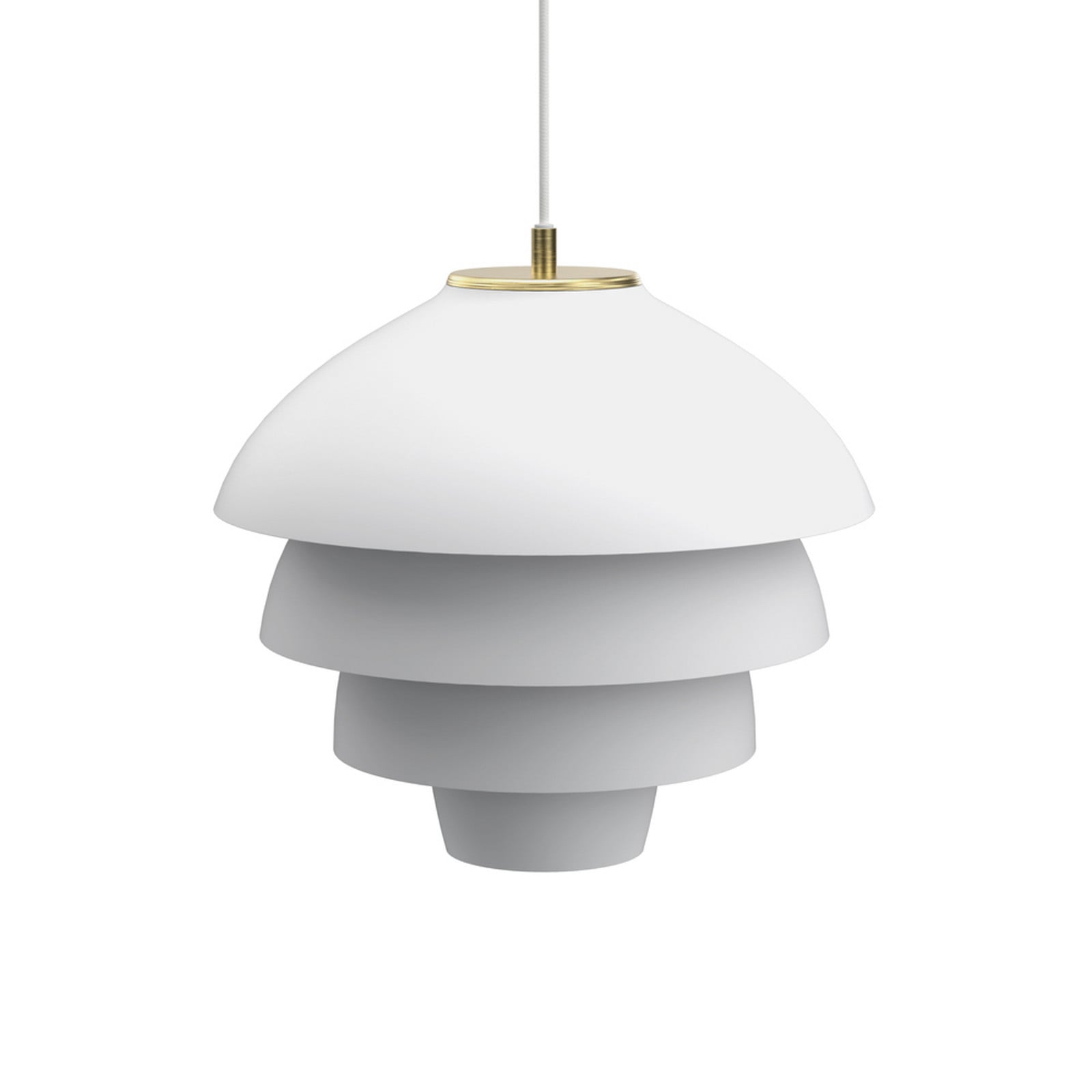 Valencia pendellampe, Ø 42 cm, hvid/messing, E27 Belid - Stue - Design - Metal - Med én lyskilde billede