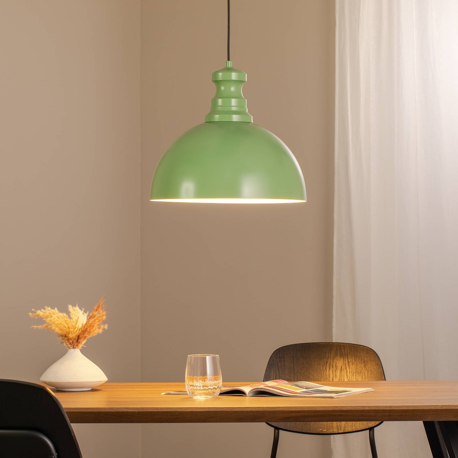 Pendelleuchte Kure, mintgrün, Metall, Ø 40 cm E27 günstig online kaufen