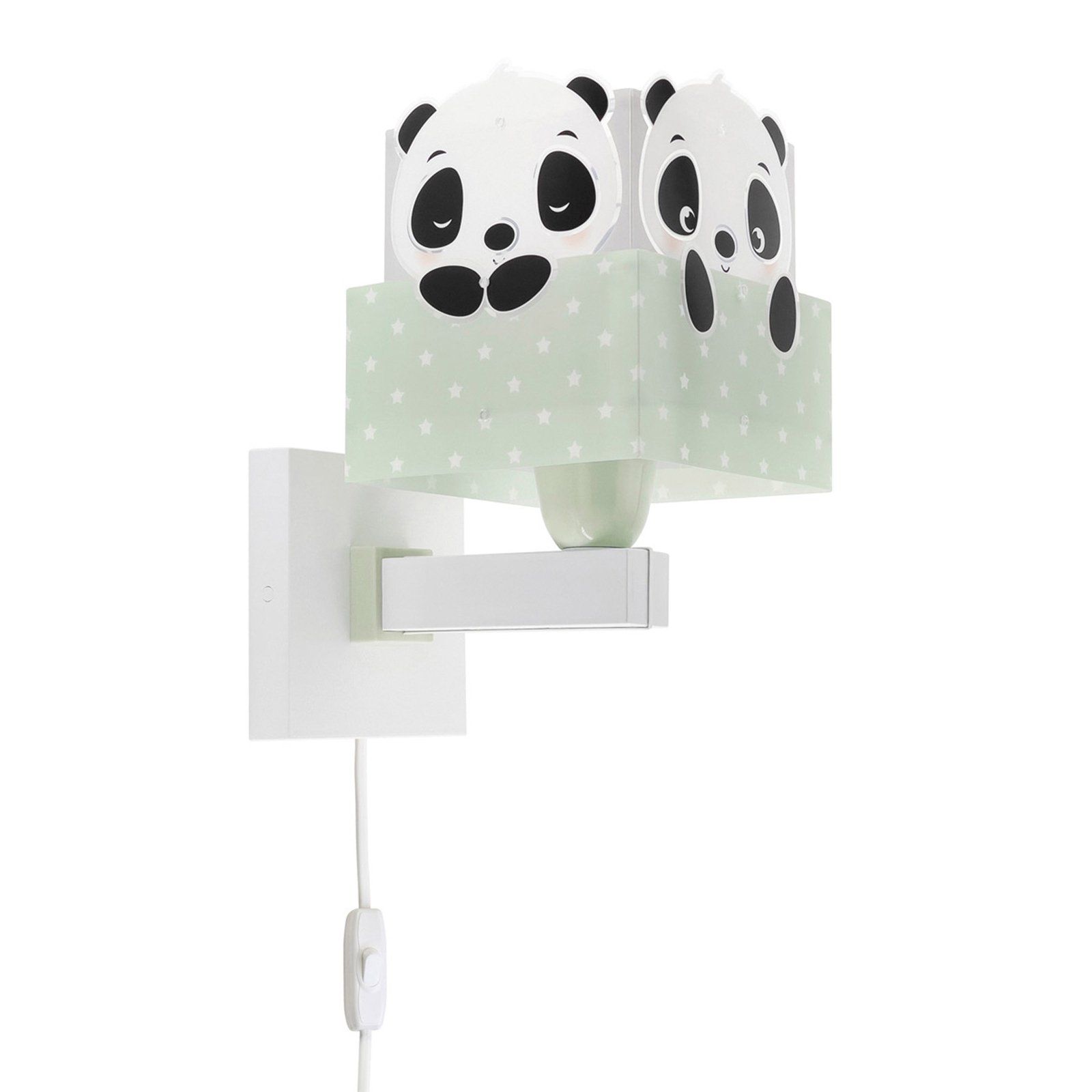 Dalber Panda fali lámpa konnektorral, zöld
