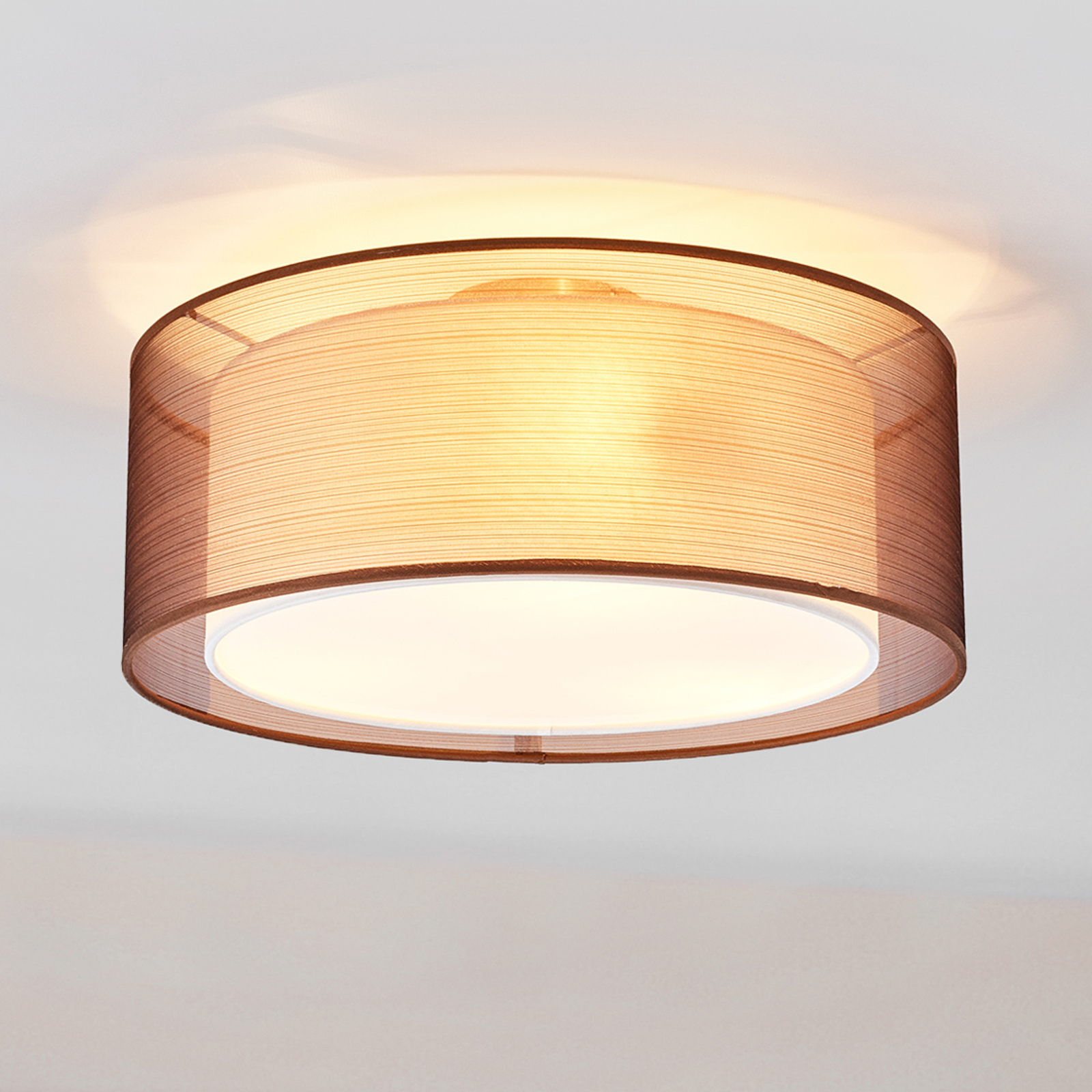 Brazowa Materialowa Lampa Sufitowa Nica Lampy Pl