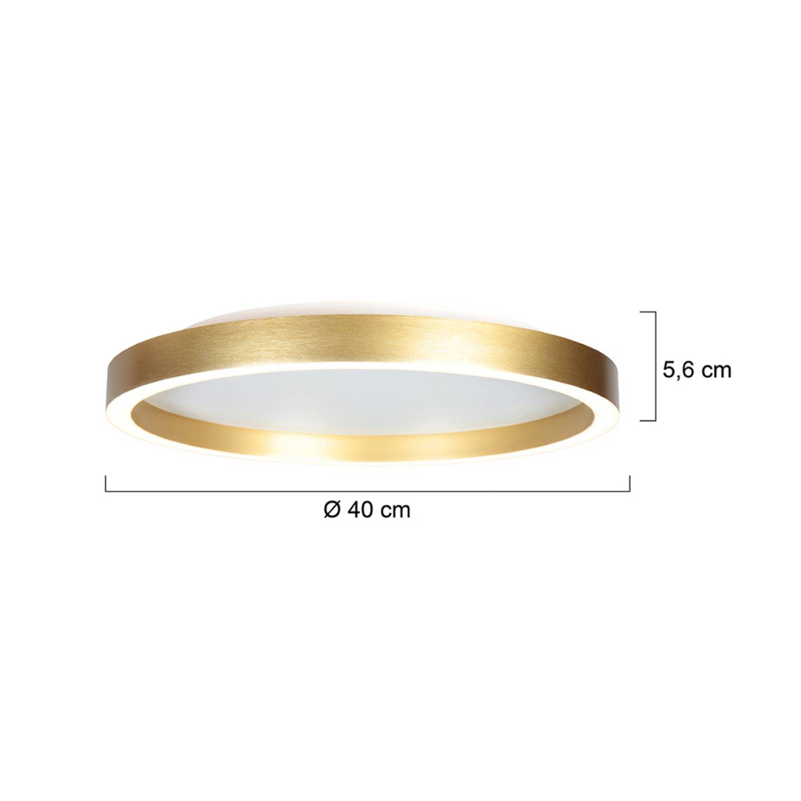 LED-Deckenlampe Ringlux goldfarben, Ø 40 cm, Metall, 2.700 K günstig online kaufen