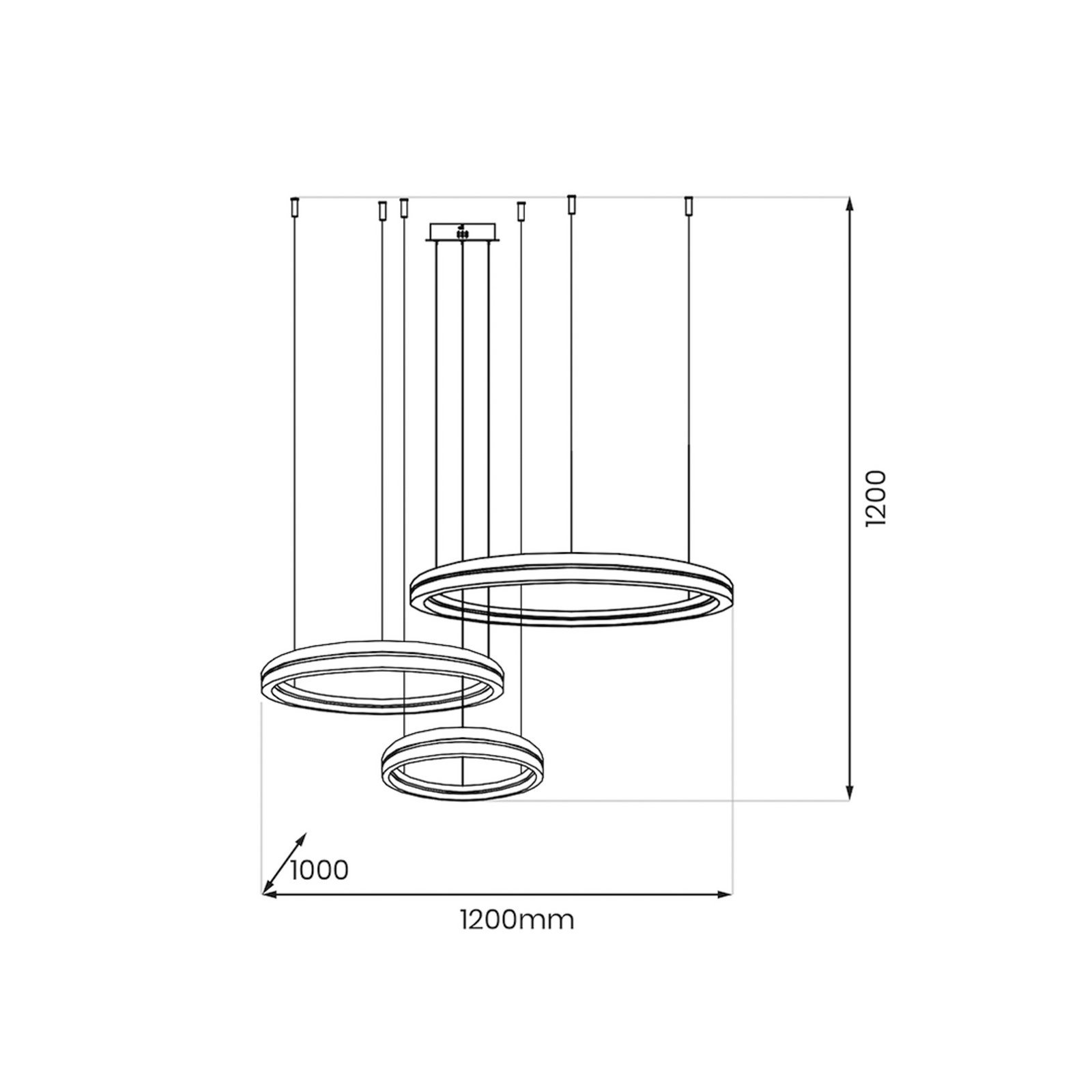 LED-Hängeleuchte Gravity, 3-fl., Metall, schwarz, 4.000 K