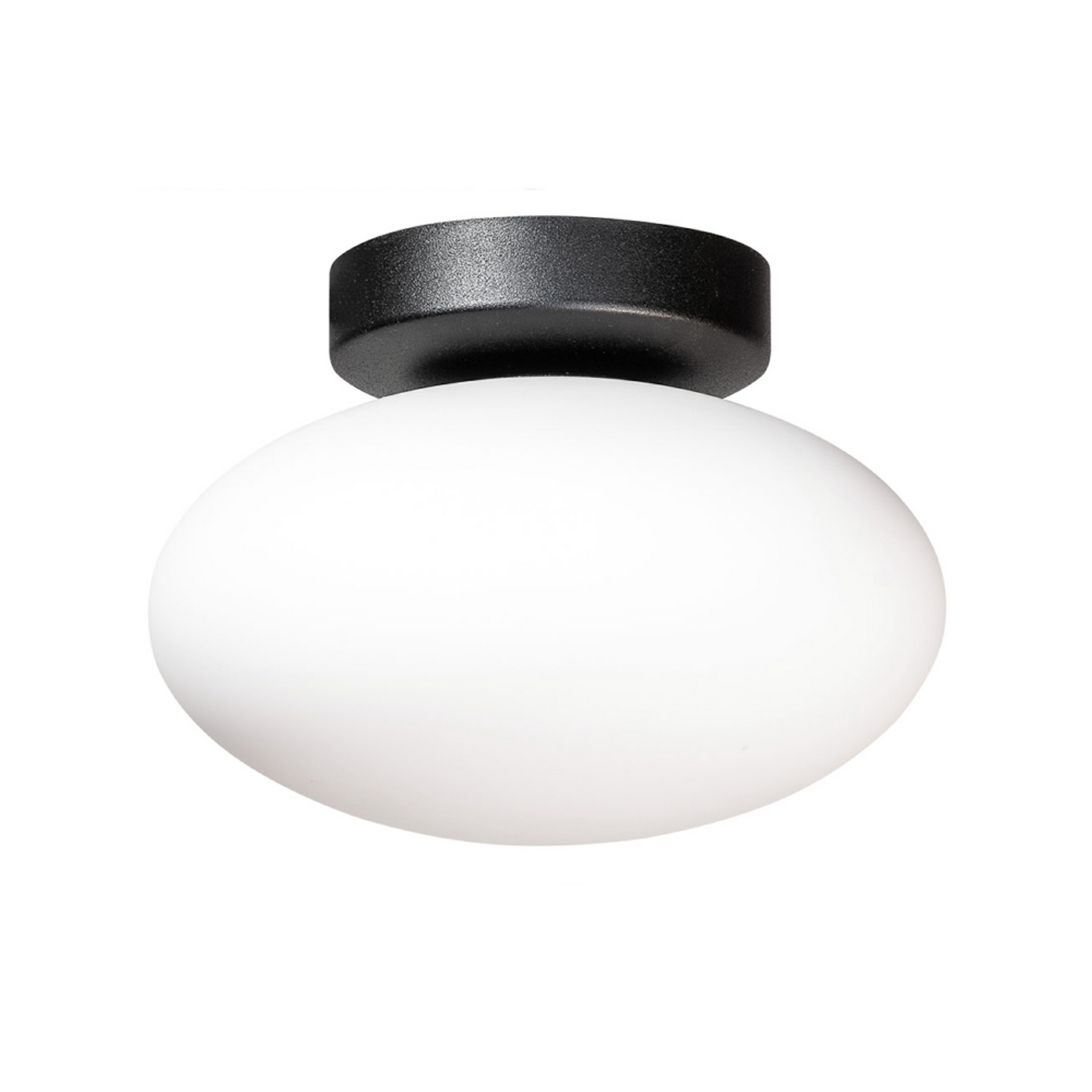 Stropní světlo Ufo, černé/bílé, Ø 18 cm, sklo, G9