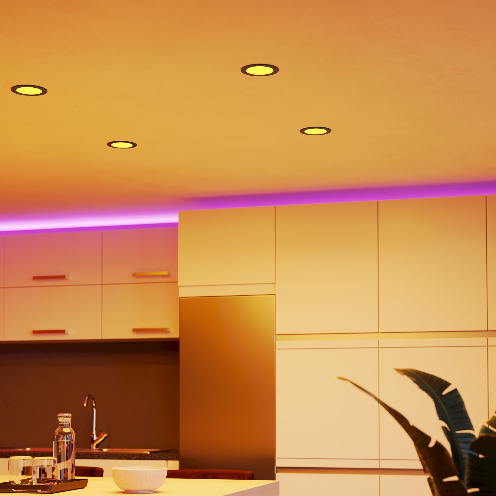 EGLO connect Lámpara empotrable LED inteligente Fueva 6-Z, negro, Ø12cm