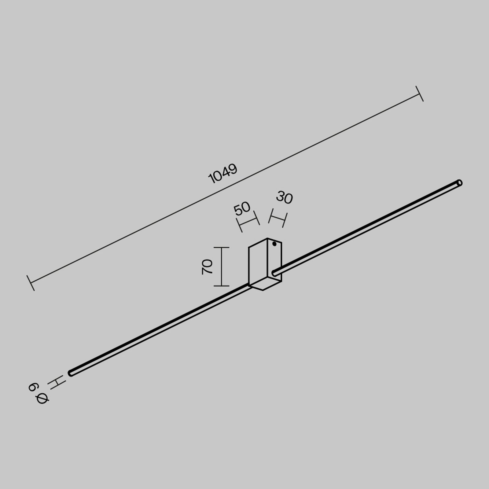 Maytoni LED-Wandleuchte Pars, 105 cm, schwarz/gold, Alu