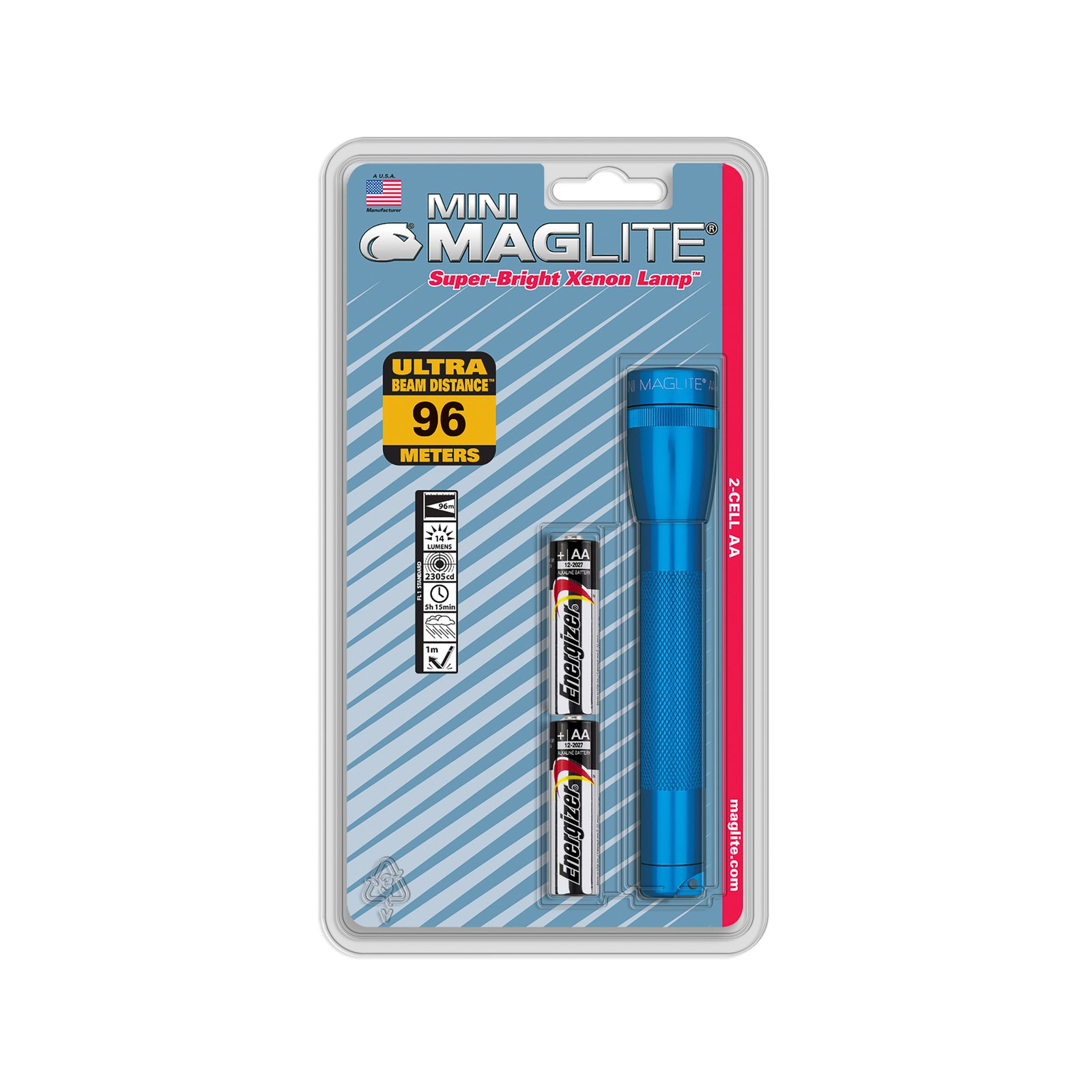 Maglite Xenon ficklampa Mini, 2-cell AA, blå