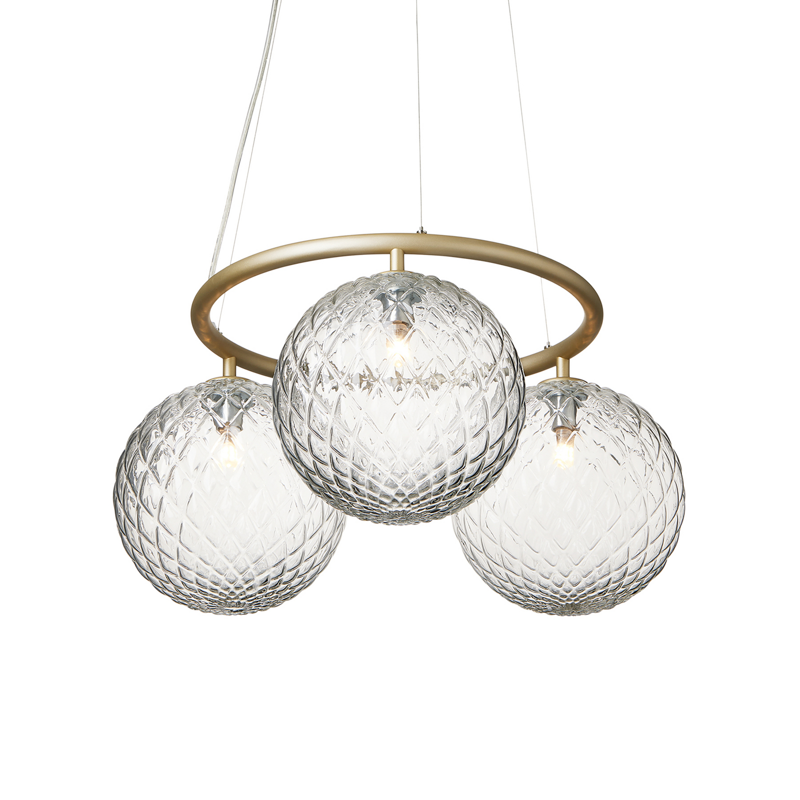 Miira 3 Kronleuchter Circular, messing/klar, Ø 54 cm - Nuura