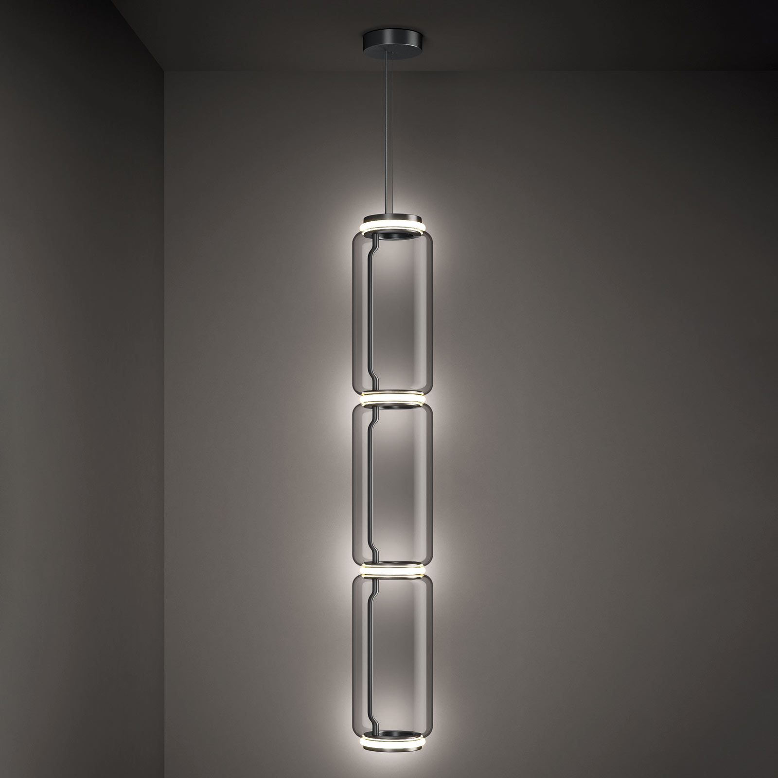 FLOS Noctambule colgante LED 3 High Cylinders