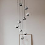 Lucande LED-Hängelampe Hayley, schwarz, 9-flg., Glas