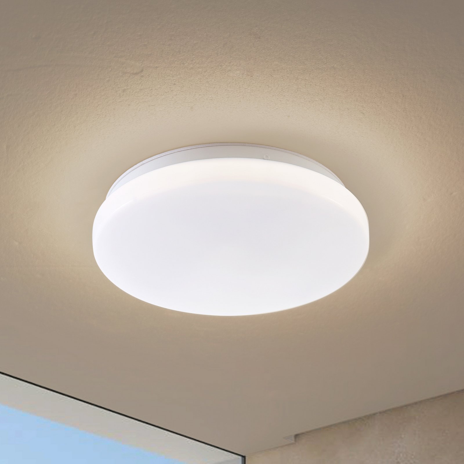 Lindby LED φωτιστικό οροφής εξωτερικού χώρου Kirkola, 3000 K, Ø 26 cm,