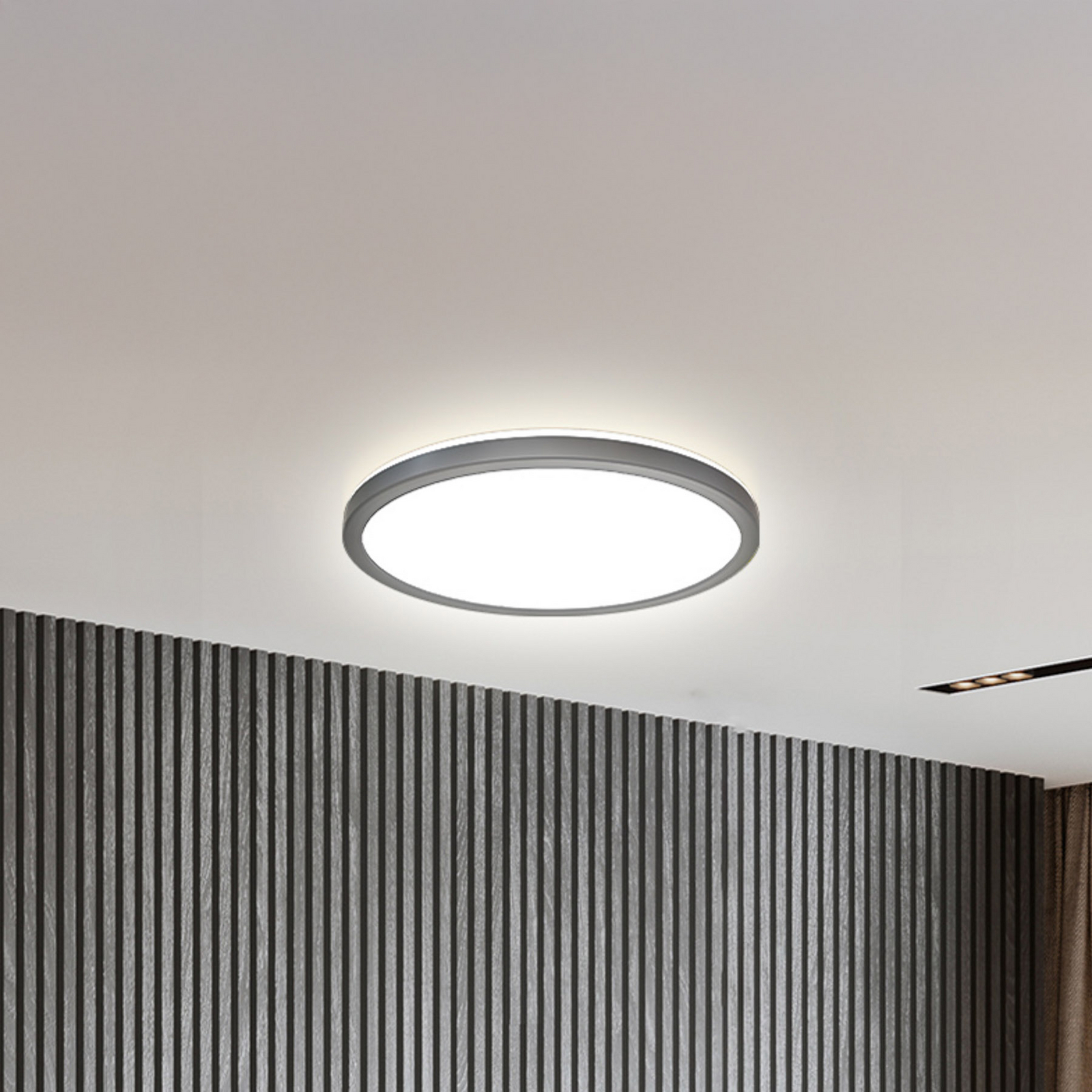 LED paneel Slim met afstandsbediening RGBW, Ø 29 cm, zwart,