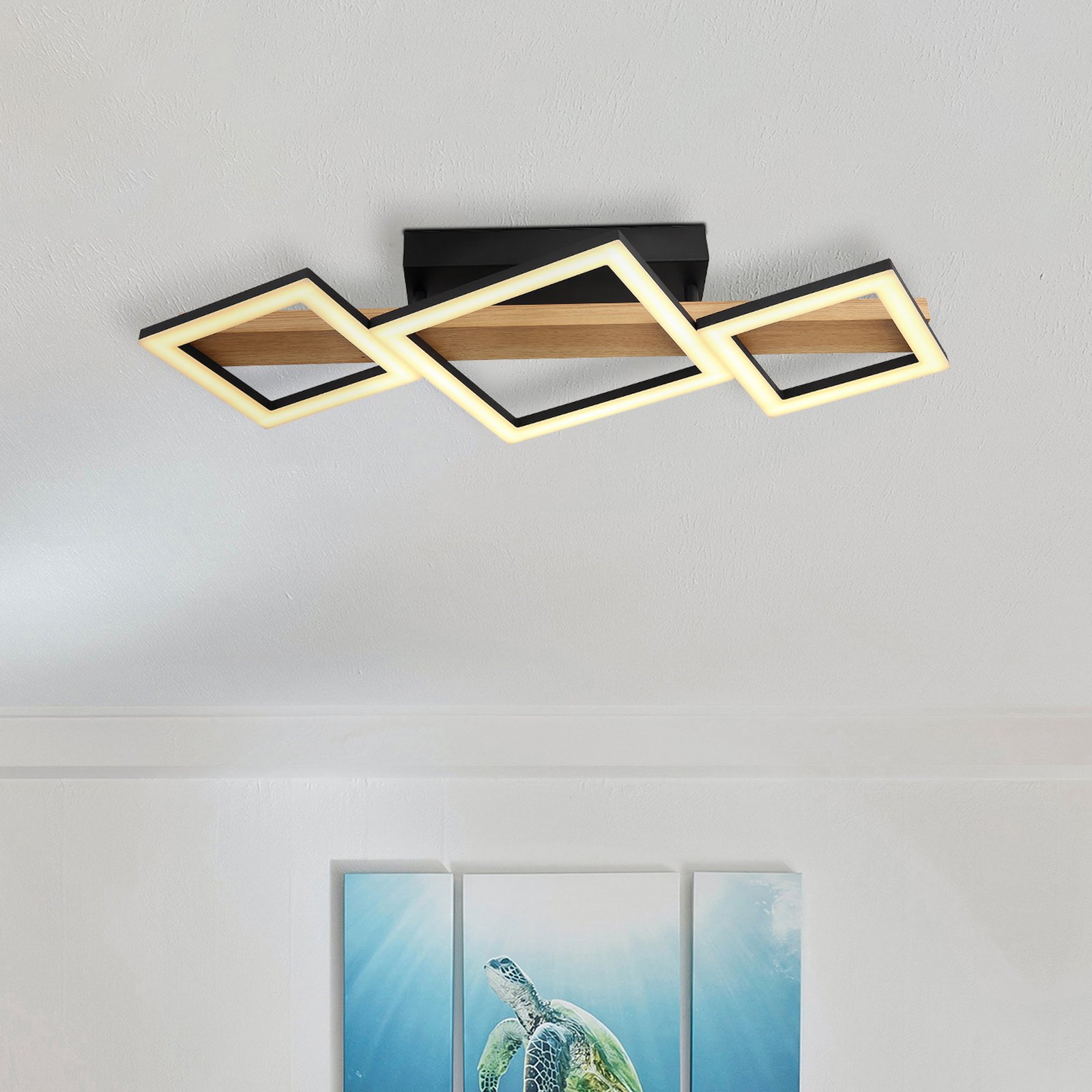 Dustin LED ceiling light, 3-bulb