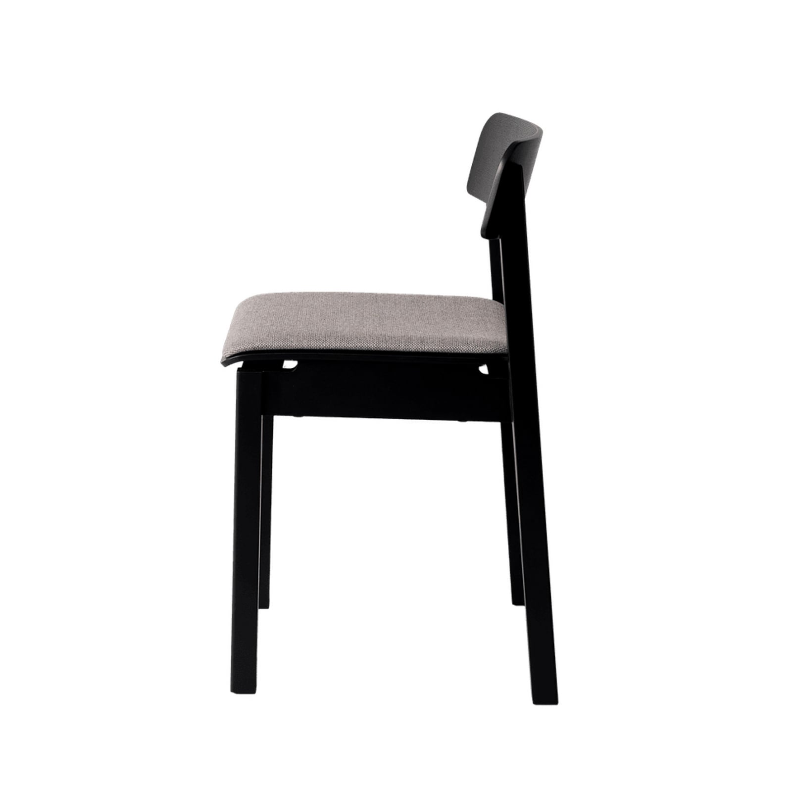 EVERYDAY stol, svart bjørk, grå tekstil, høyde 75 cm – Moebe