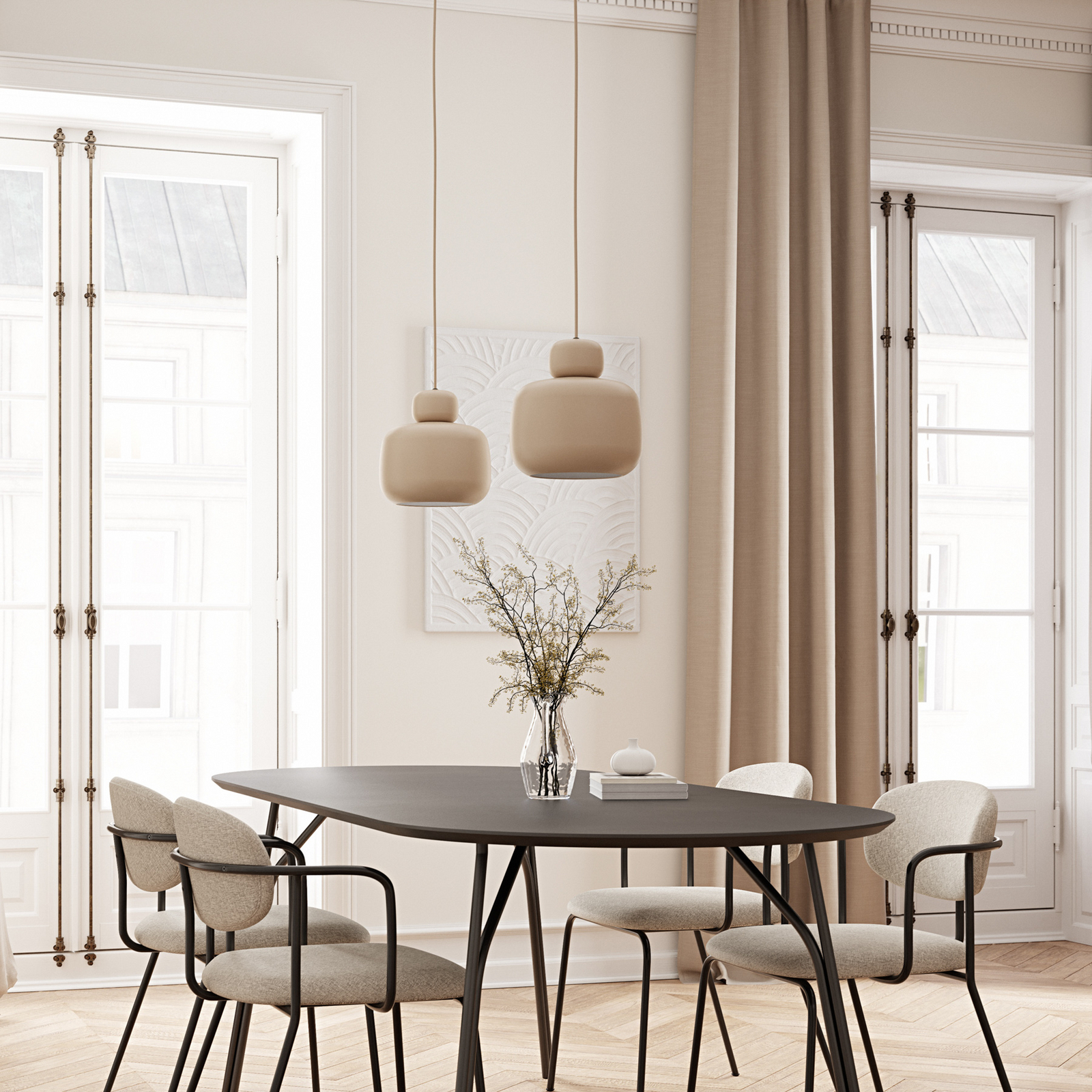 Stone-riippuvalaisin, pieni, beige, metalli, Ø 16 cm – Woud Stone-riippuvalaisin, pieni, beige, metalli, Ø 16 cm – Woud