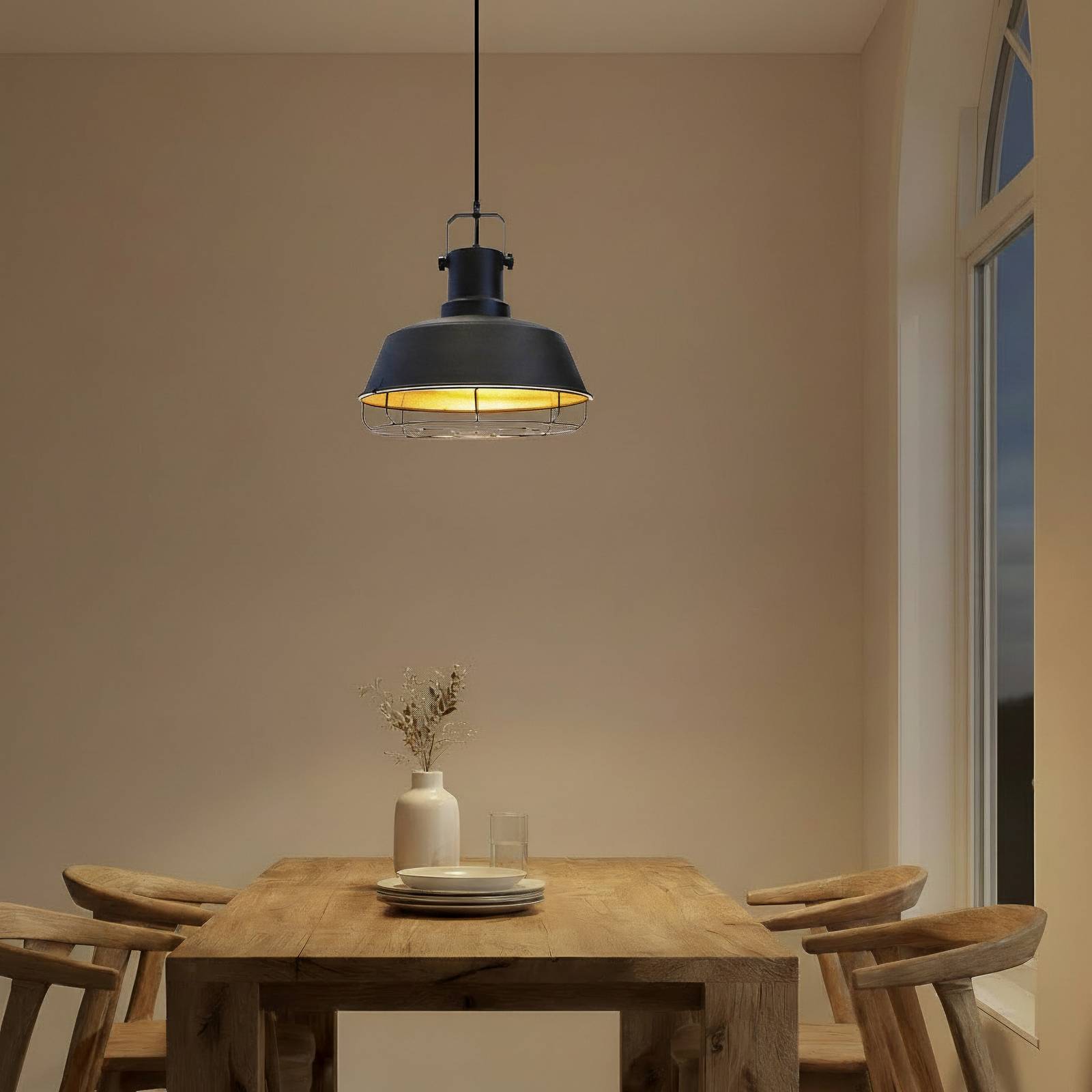 Hängeleuchte Mason, schwarz, Ø 41 cm, Metall, E27 günstig online kaufen