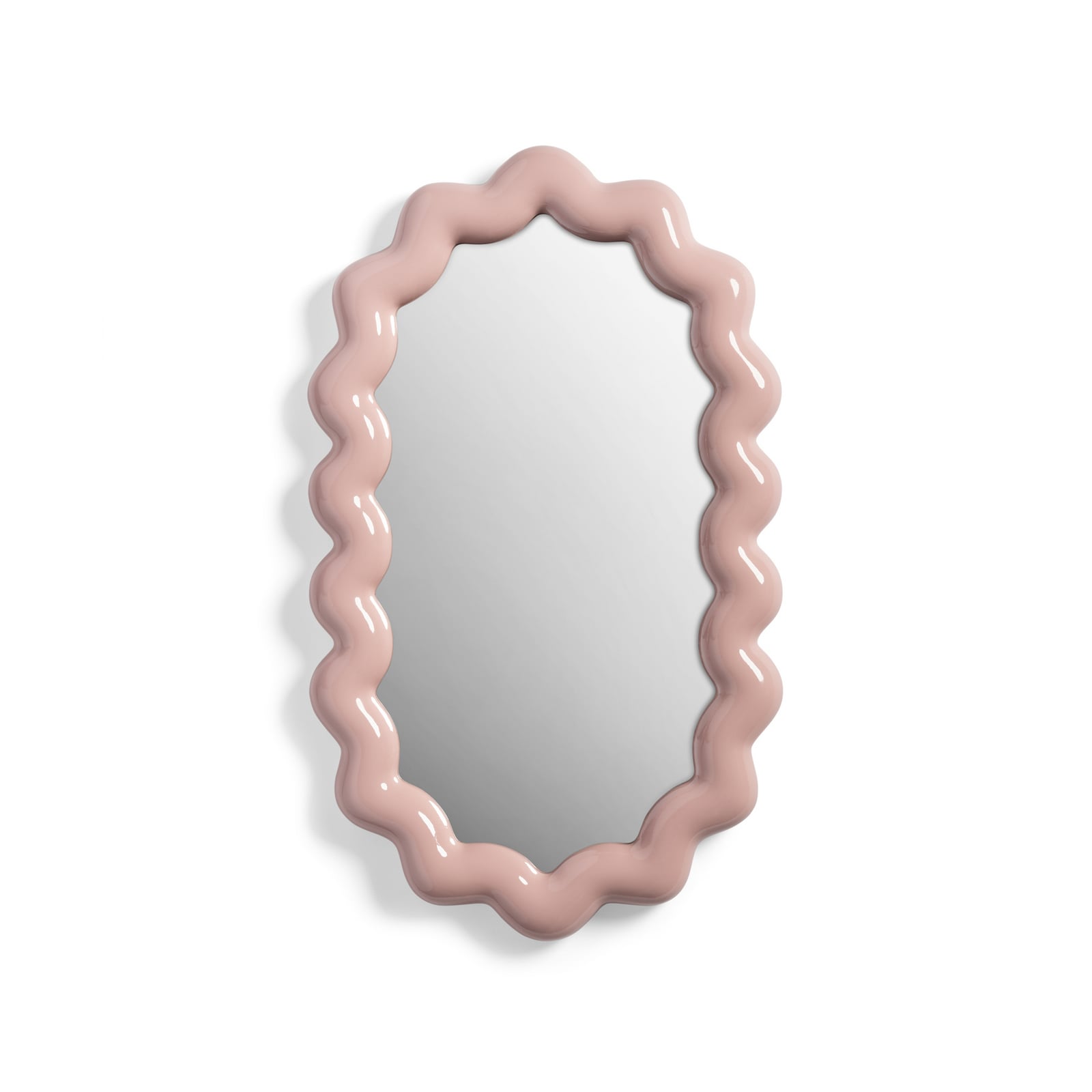 Miroir mural Zigzag Blush, rose, longueur 52,5 cm - &Klevering