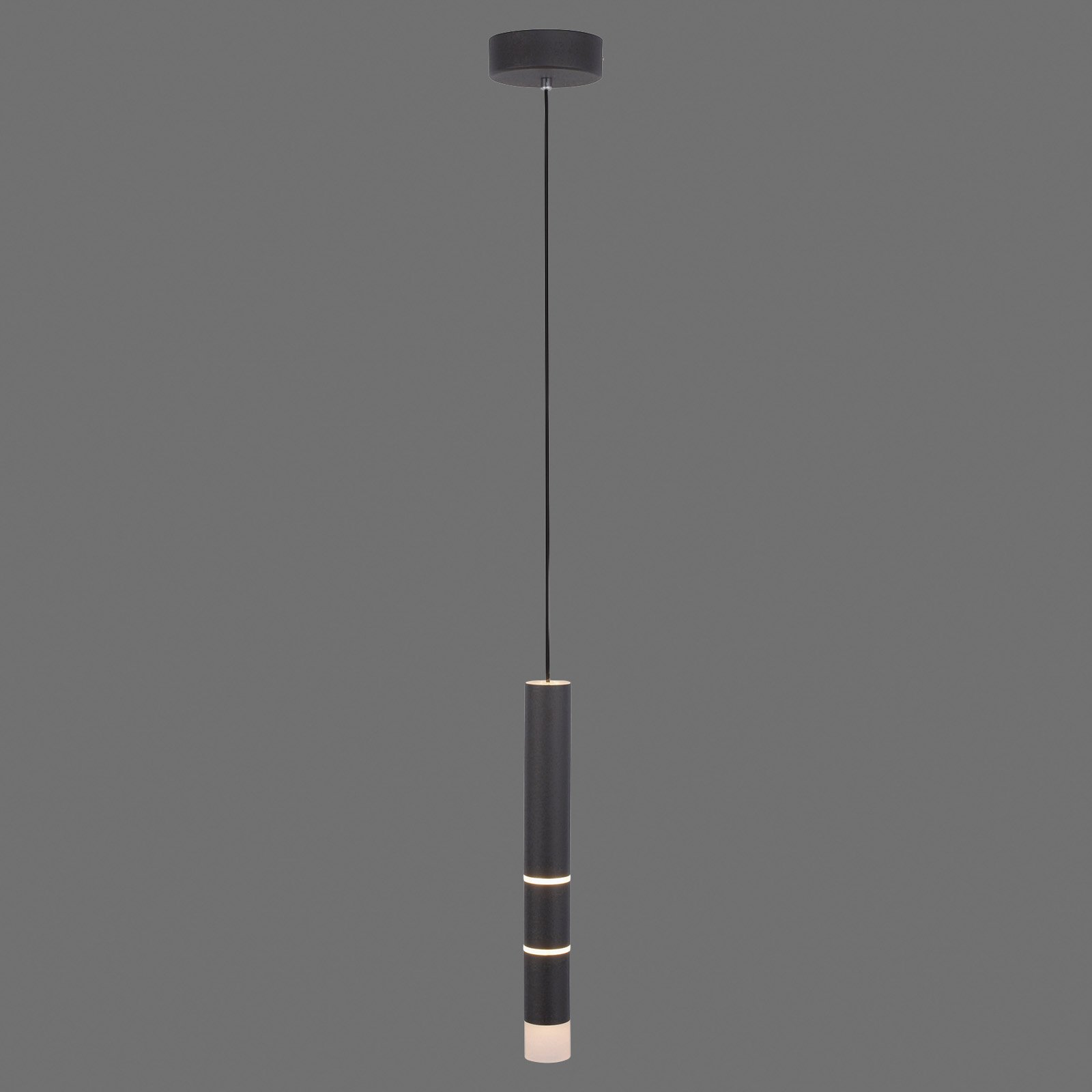 PURE Vega lámpara colgante LED, un cilindro, negro