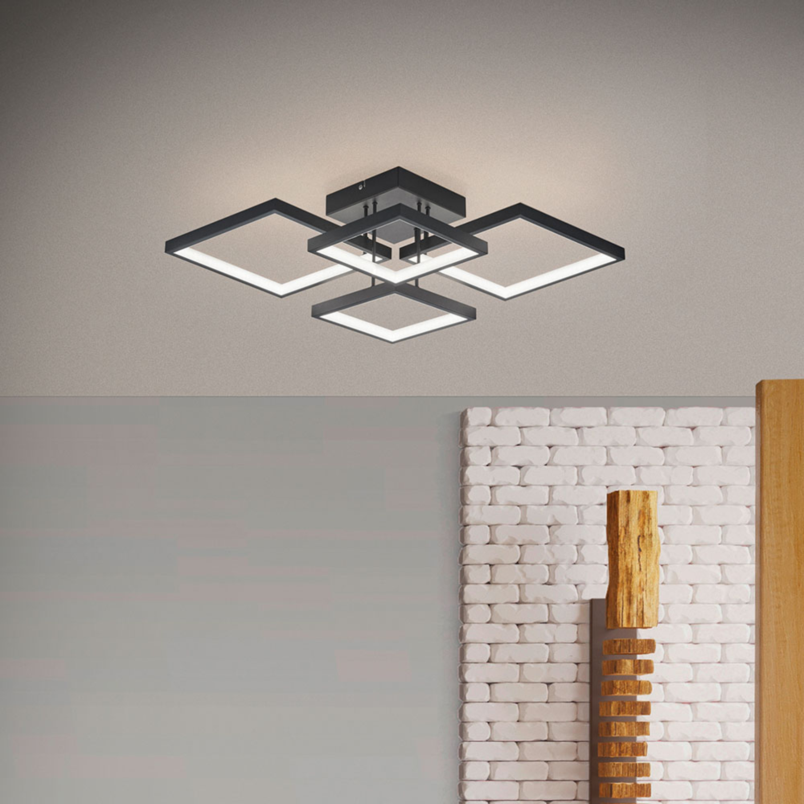 LED ceiling light Sorrento 52x52cm, dimmable