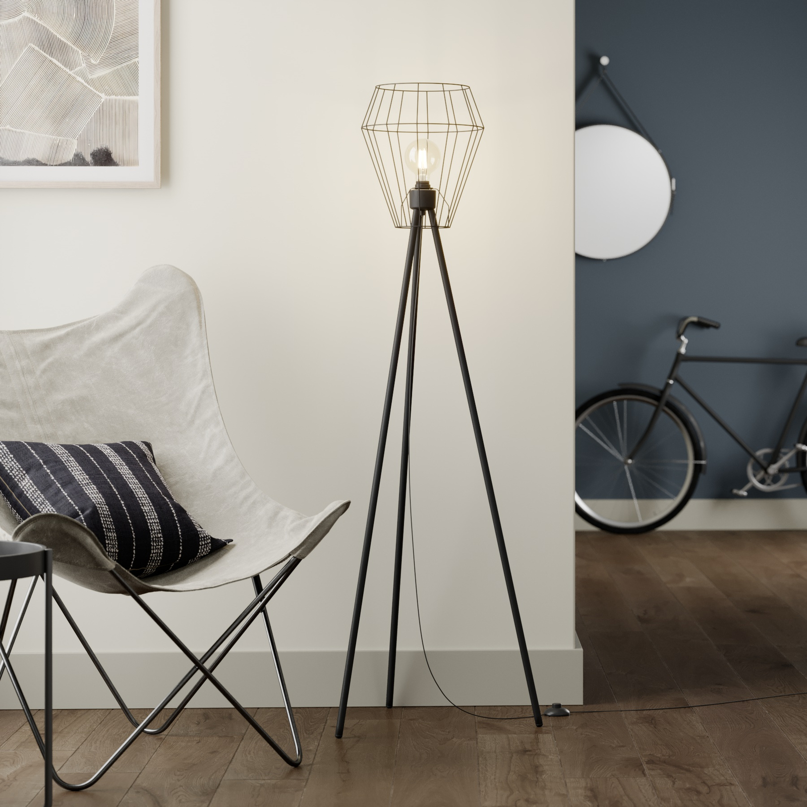 Envostar Yahel floor lamp, metal, black