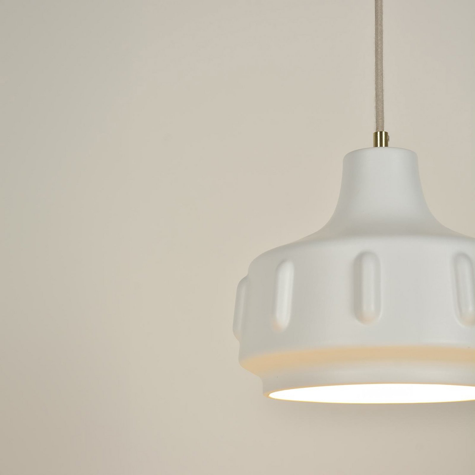 MARKET SET Jimmy hanging light, Ø 25 cm, white, ceramic