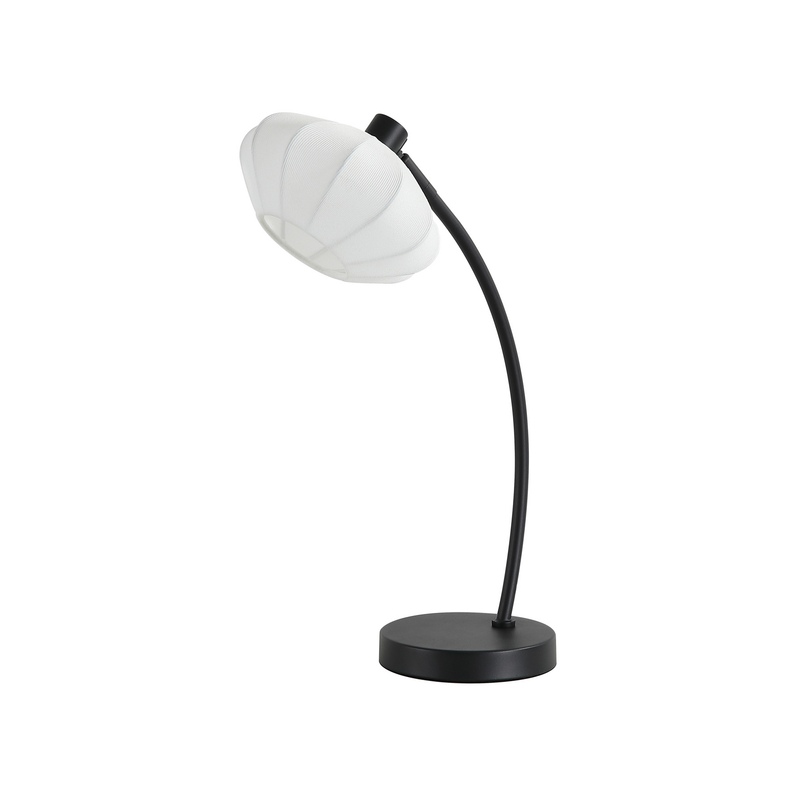 Bordlampe Radiant, sort/hvid, højde 48 cm, metal/stof